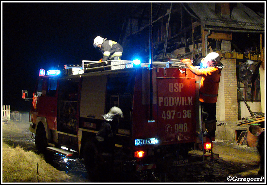 20.11.2011 - Podwilk - Pożar stolarni