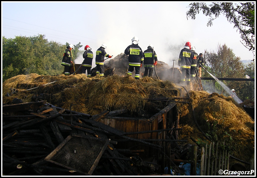 5.07.2009 - Skawa - Pożar budynku mieszkalnego i gospodarczego