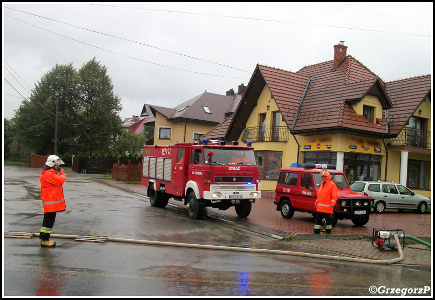 1.09.2010 - Rabka Zdrój, ul. Zakopiańska - Działania przeciwpowodziowe